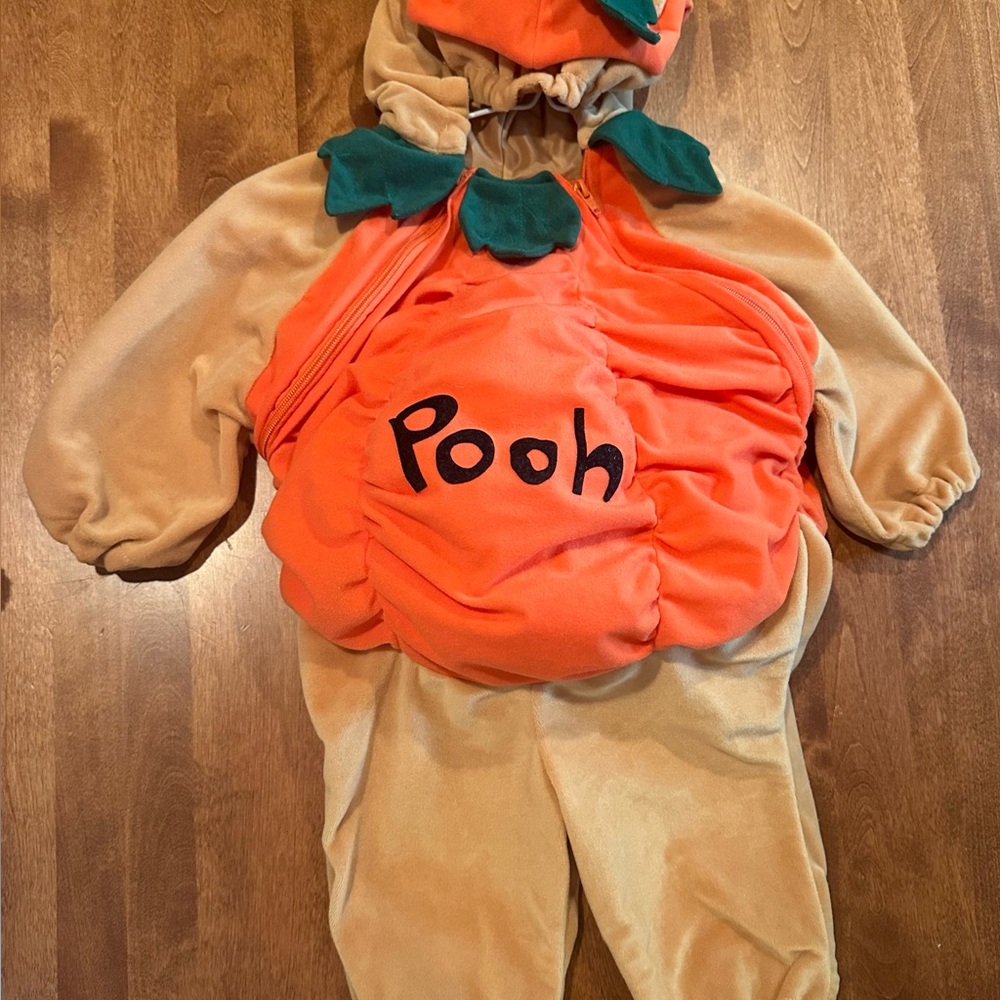 Disney Store Winnie The Pooh Pumpkin Infant 6-12mo Halloween Costume-EUC